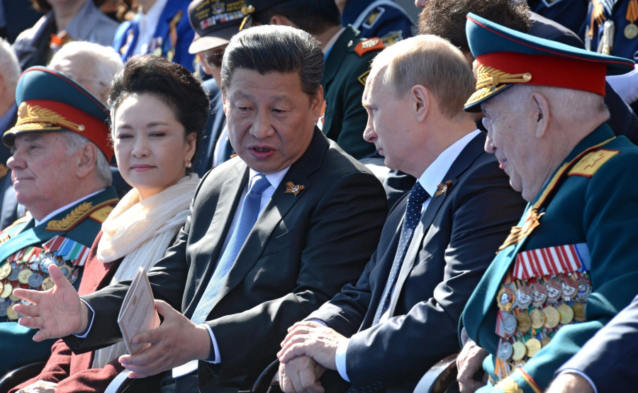 Prezydent Xi Jinping i prezydent Rosji Władimir Putin.
